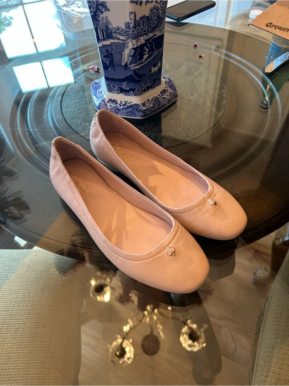 kate spade Pale Blush Kora Leather Ballet Flat